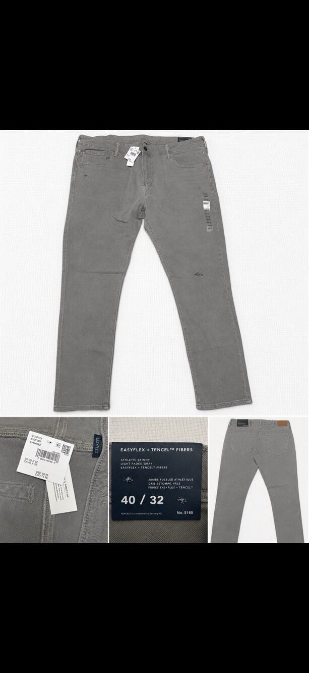 American Eagle Easyflex + Tencel Men's Gray Denim Jeans Athletic Skinny Light